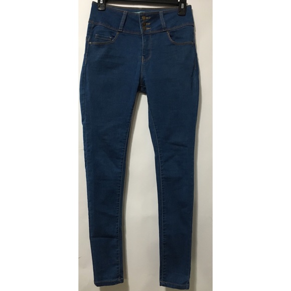 WAX 3 Button Push Up Skinny Jeans - Picture 3 of 5